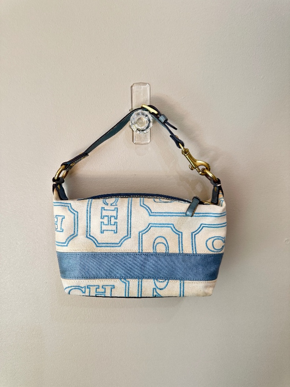Super Rare Vintage Coach Hampton Varsity Canvas Demi Mini Hobo Shoulder Bag Y2K
